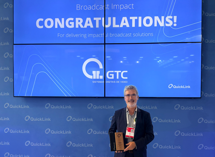 GTC distinguida com o prémio Broadcast Impact da QuickLink